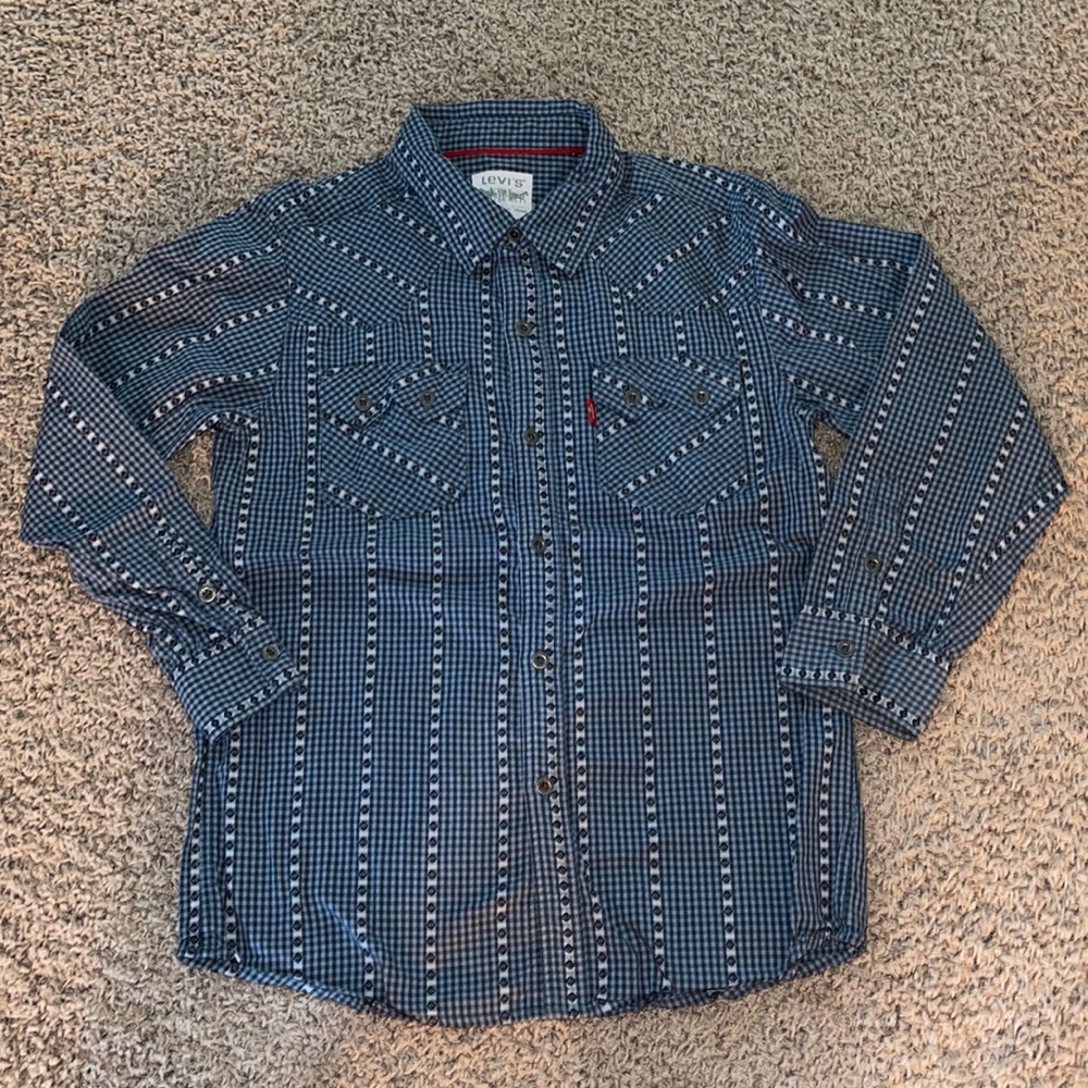Boys Levi Button Down Western Long Sleeve